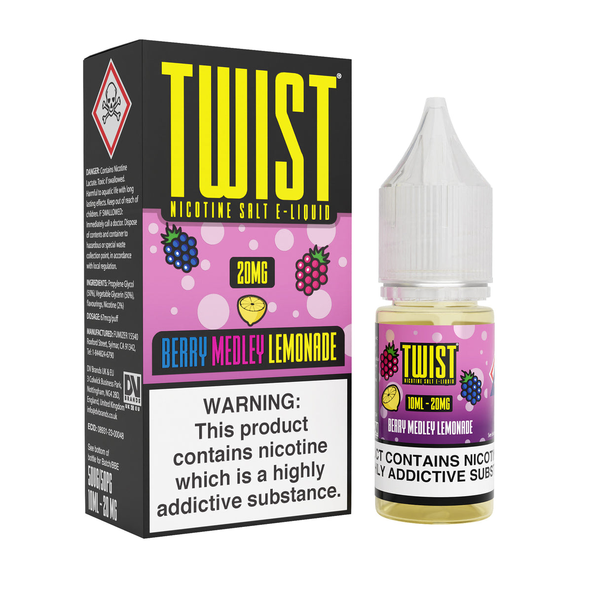 Twist E-Liquid Berry Medley Lemonade 10ml Nic Salt