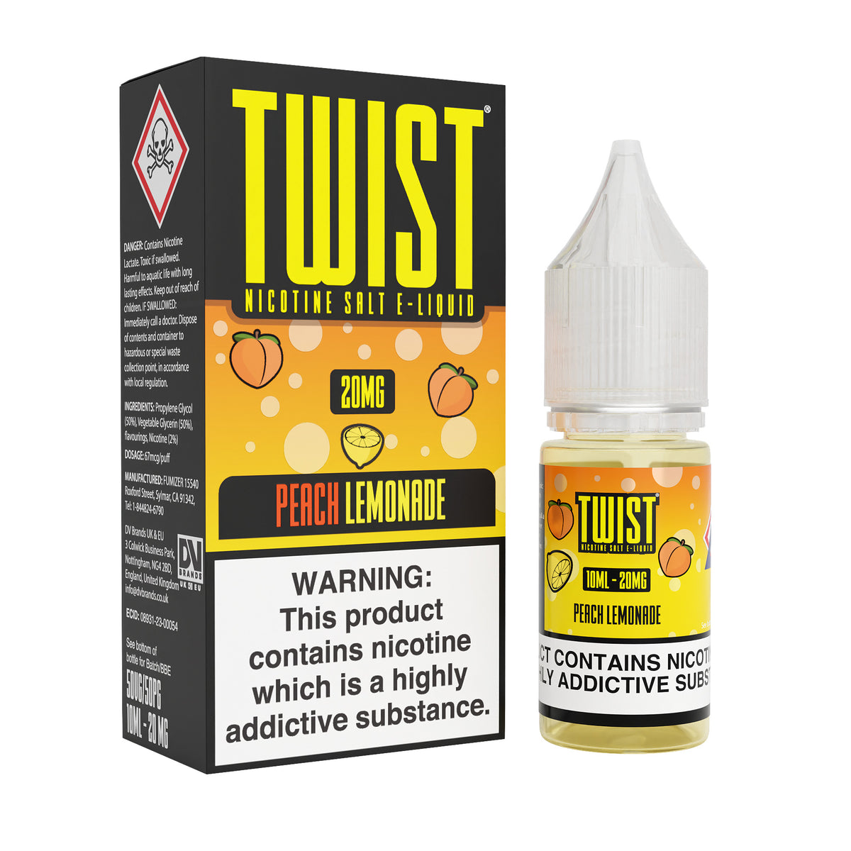 Twist E-Liquid Peach Lemonade 10ml Nic Salt