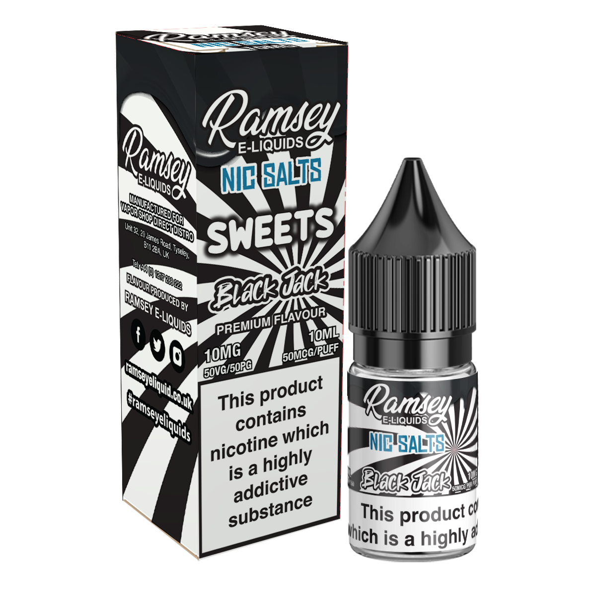 Ramsey E-Liquids Sweets Black Jack Nic Salt 10ml