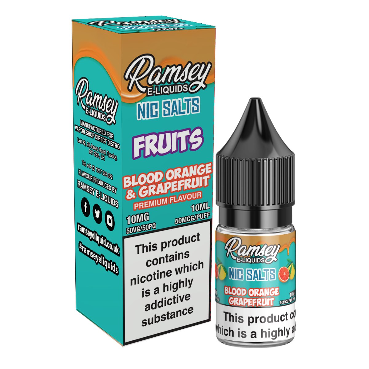 Ramsey E-Liquids Fruits Blood Orange Grapefruit Nic Salt 10ml