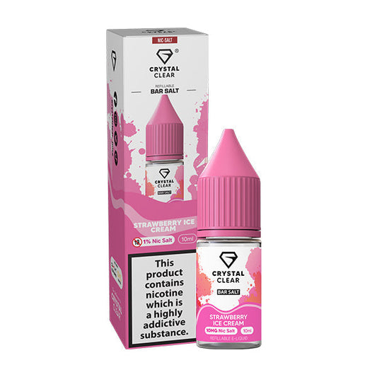 Strawberry Ice Cream Nic Salt by Crystal Clear - Nic Salts UK