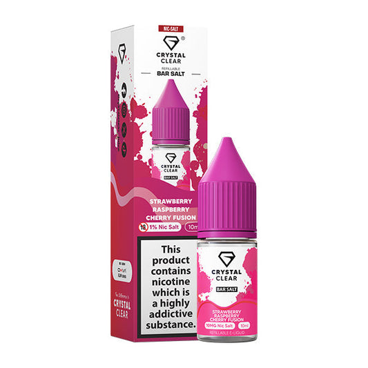 Strawberry Raspberry Cherry Fusion Nic Salt by Crystal Clear - Nic Salts UK