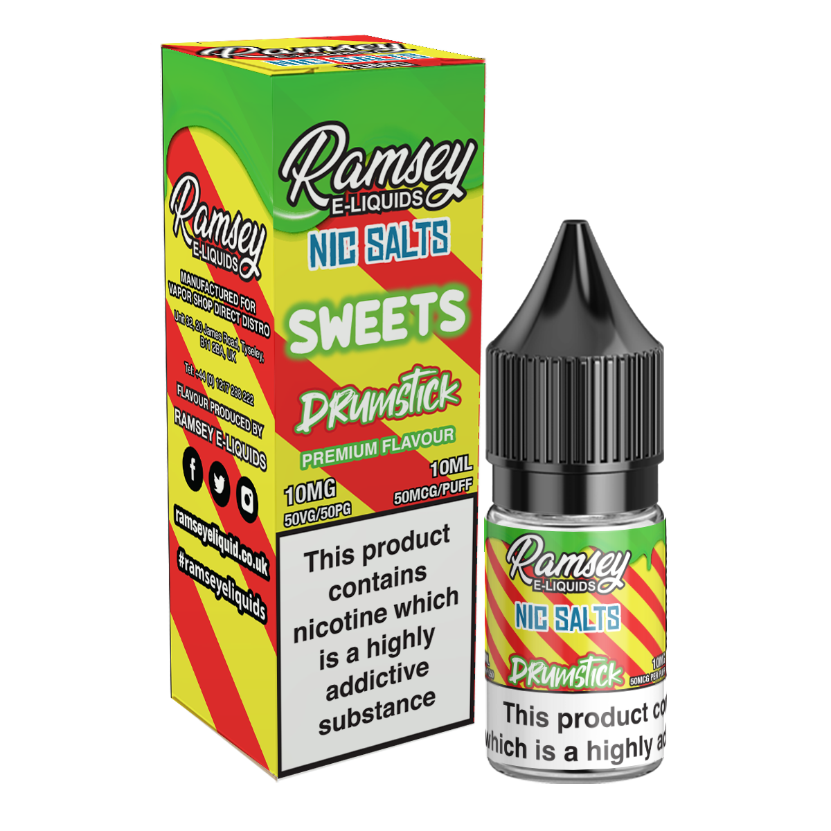 Ramsey E-Liquids Sweets Drumstick 10ml Nic Salt