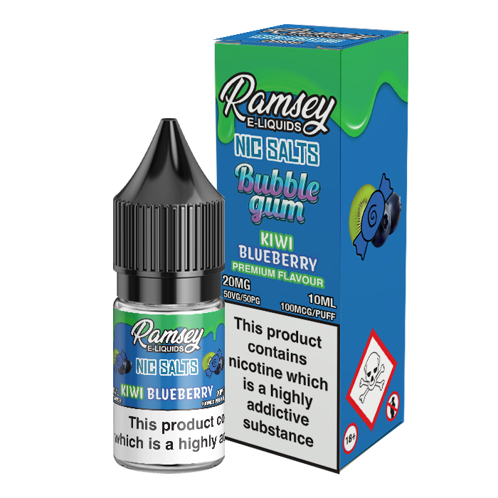 Ramsey E-Liquids Bubblegum Kiwi Blueberry 10ml Nic Salt