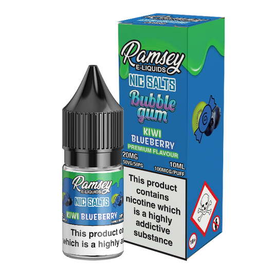 Ramsey E-Liquids Bubblegum Kiwi Blueberry 10ml Nic Salt