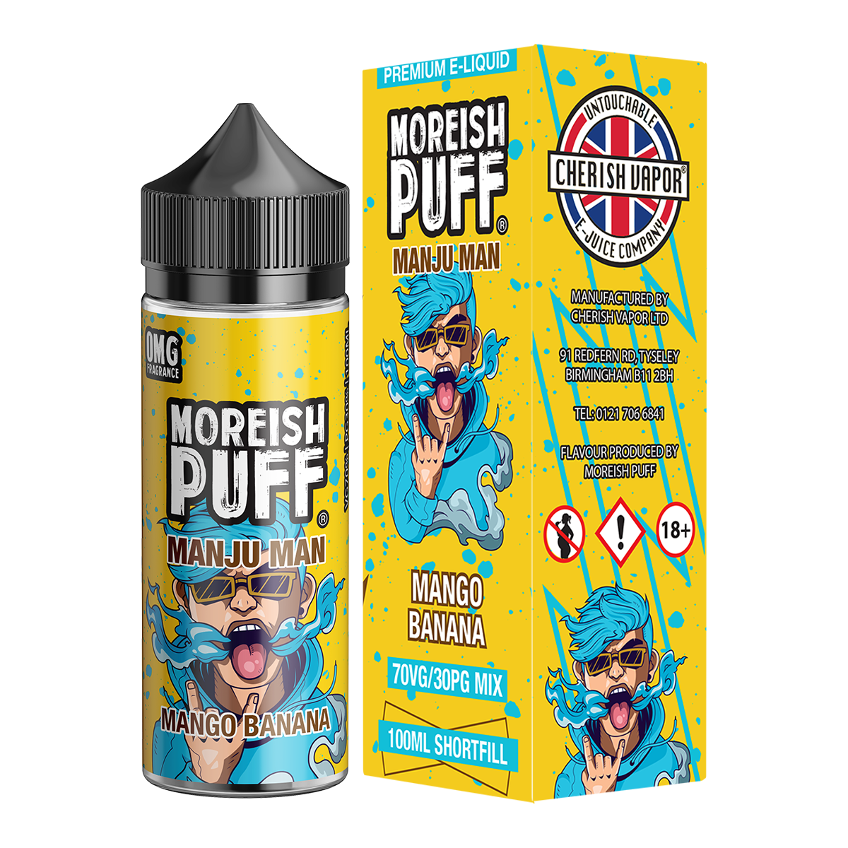 Moreish Puff Manju Man Mango Banana 100ml Short Fill