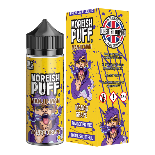 Moreish Puff Manju Man Mango Grape 100ml Short Fill