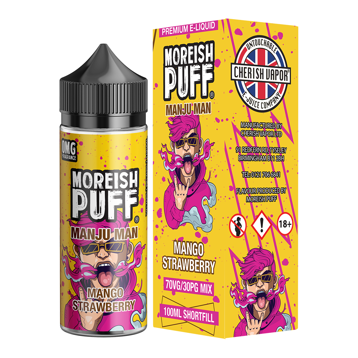 Moreish Puff Manju Man Mango Strawberry 100ml Short Fill