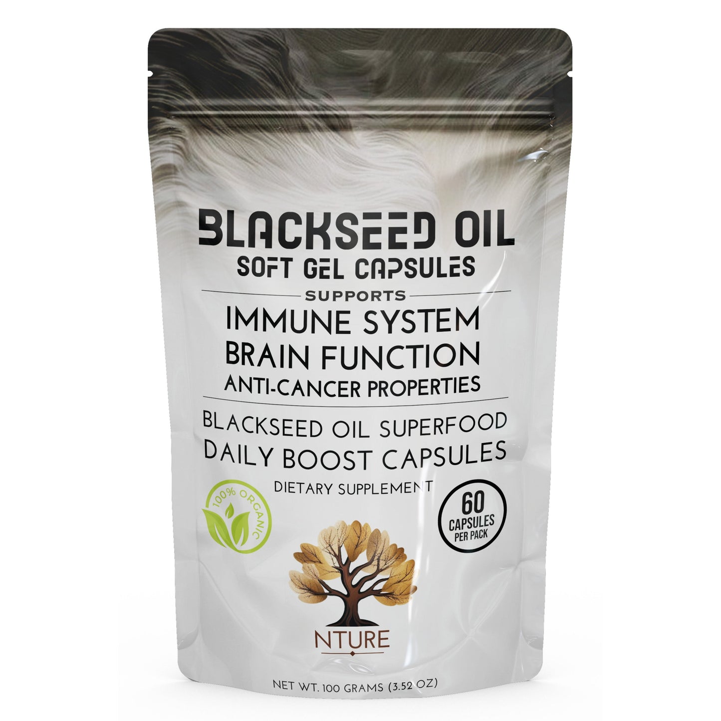 NTURE 500mg Blackseed Oil Capsules - 60 Caps