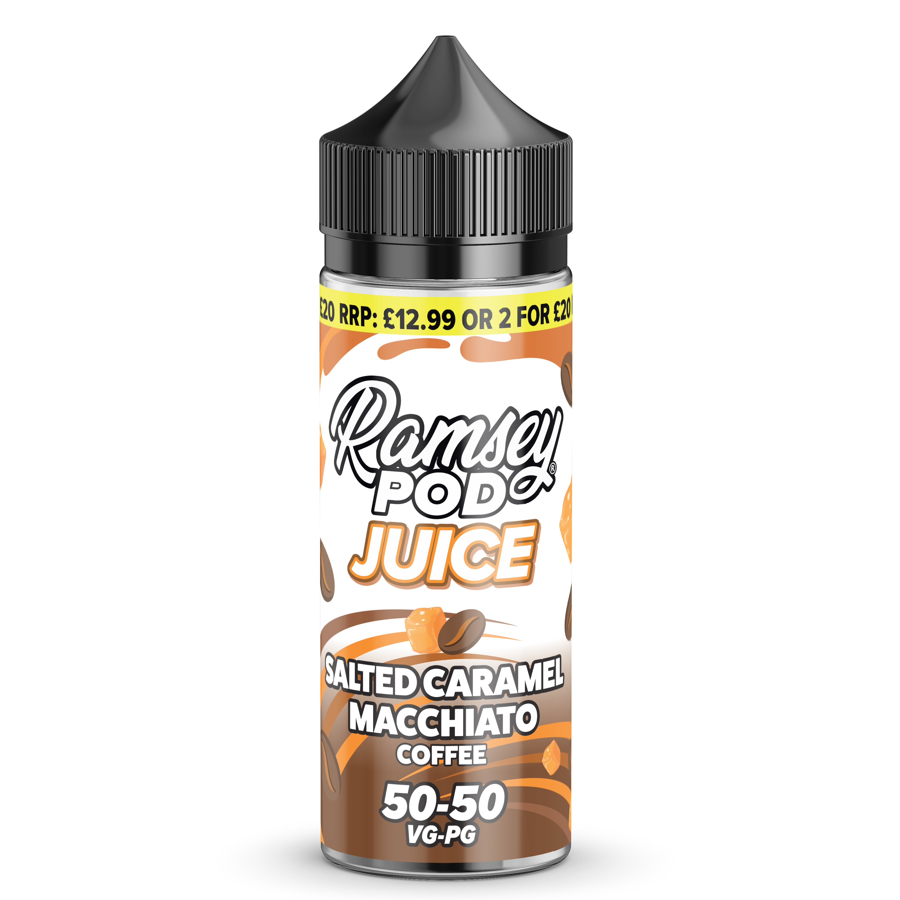 Salted Caramel Macchiato by Ramsey Pod Juice 50/50 100ml Shortfill