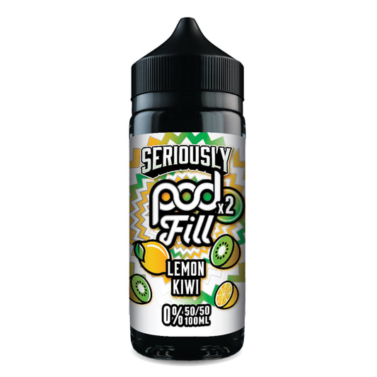 Doozy Vape Seriously Pod Fill X2 Lemon Kiwi 0mg 100ml Shortfill