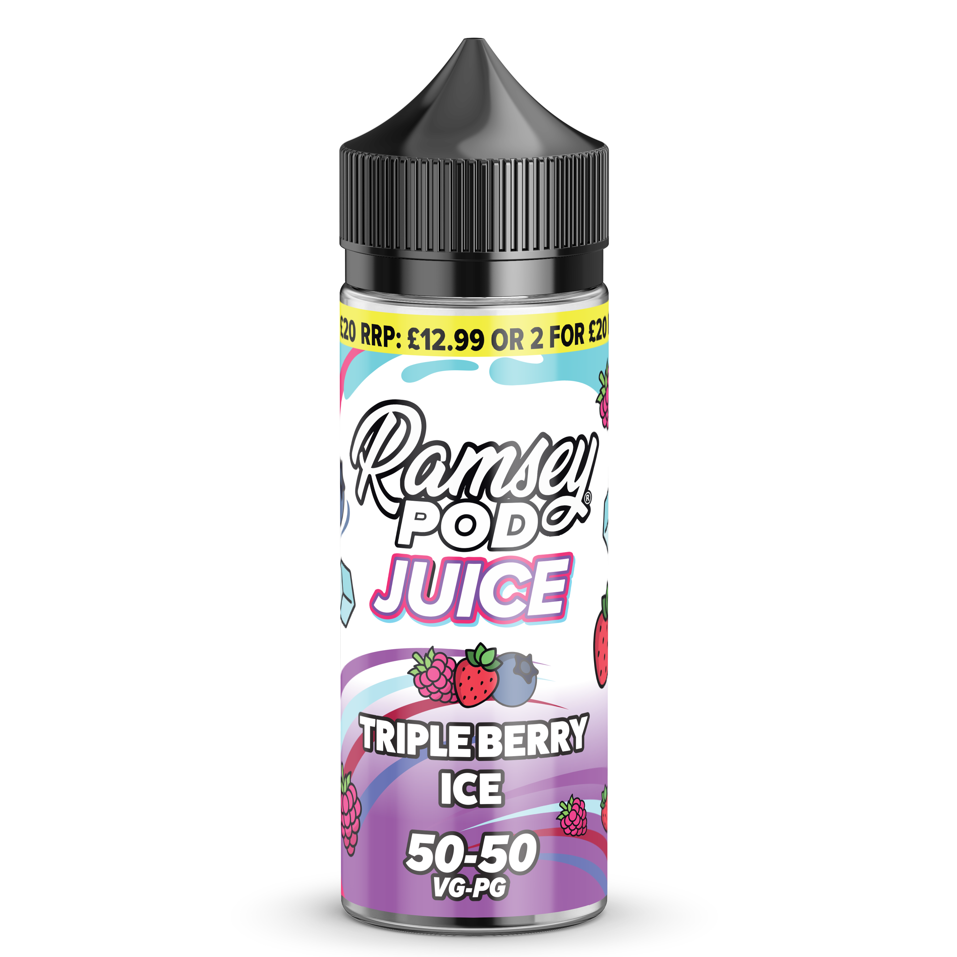 Triple Berry Ice by Ramsey Pod Juice 50/50 100ml Shortfill