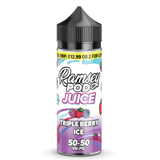 Ramsey Pod Juice Triple Berry Ice 100ml Shortfill