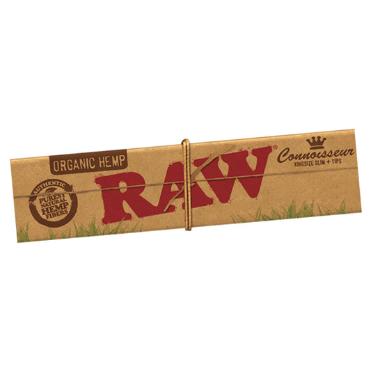 RAW Organic Connoisseuir Kingsize Slim Rolling Papers + Tips