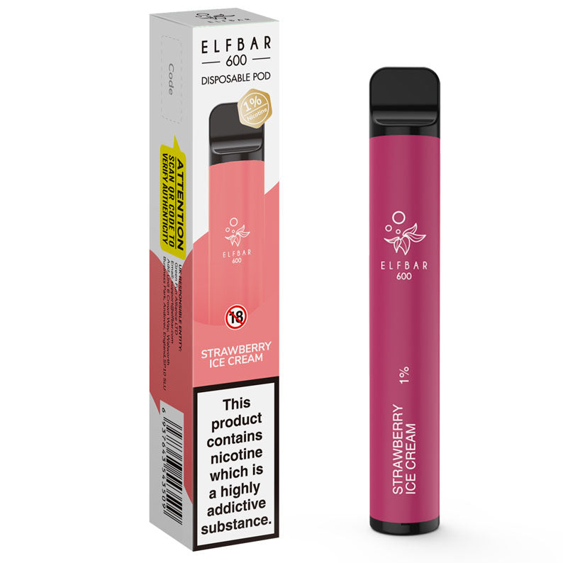 Elf Bar 600 Strawberry Ice Cream Disposable Pod