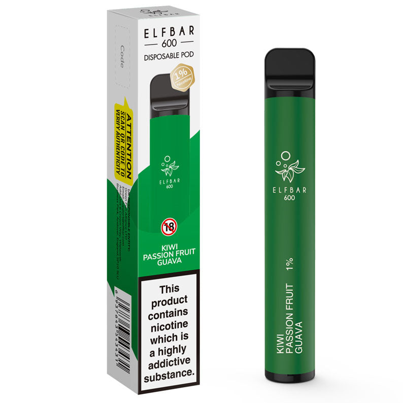 Elf Bar 600 Kiwi Passion Fruit Guava Disposable Pod