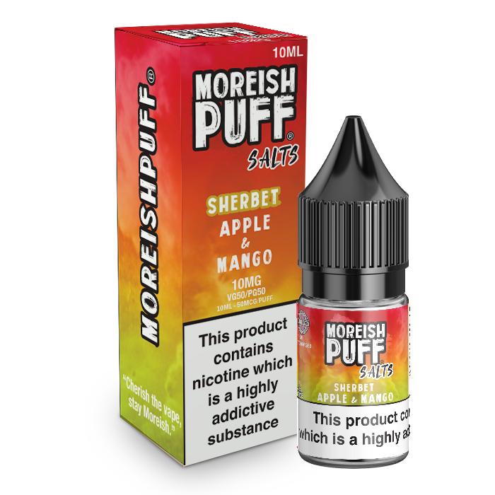 Moreish Puff Salts Apple & Mango Sherbet 10ml Nic Salt-10mg