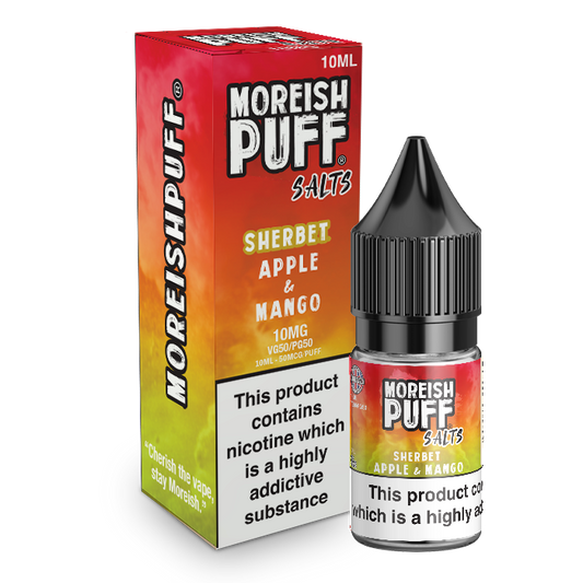 Moreish Puff Salts Apple & Mango Sherbet 10ml Nic Salt-10mg