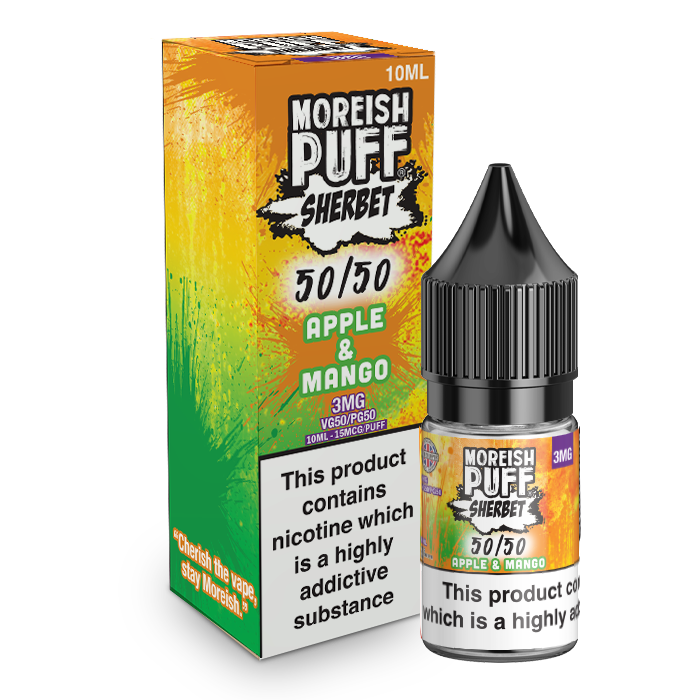 Moreish Puff Sherbet 50/50: Apple & Mango Sherbet 10ml E-Liquid-3mg