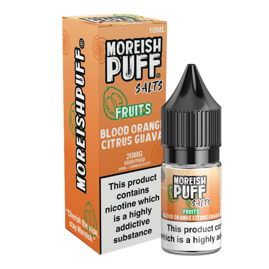 Moreish Puff Fruits Blood Orange Citrus Guava 10ml Nic Salt-10mg