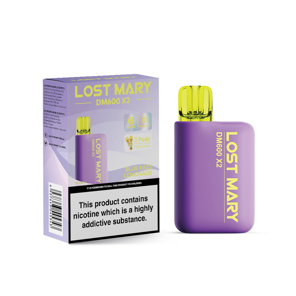 Lost Mary DM600 X2 Blue Razz Lemonade Disposable Vape