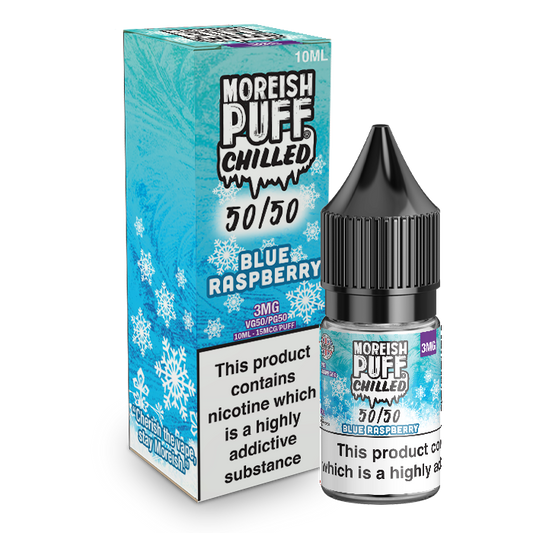 Moreish Puff Chilled 50/50: Blue Raspberry Chilled 10ml E-Liquid-3mg