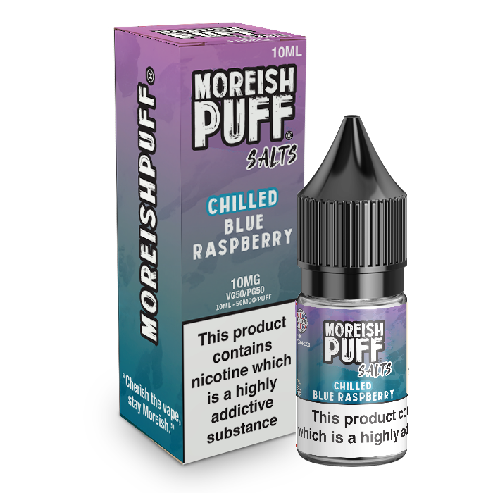 Moreish Puff Salts Blue Raspberry Chilled 10ml Nic Salt-10mg