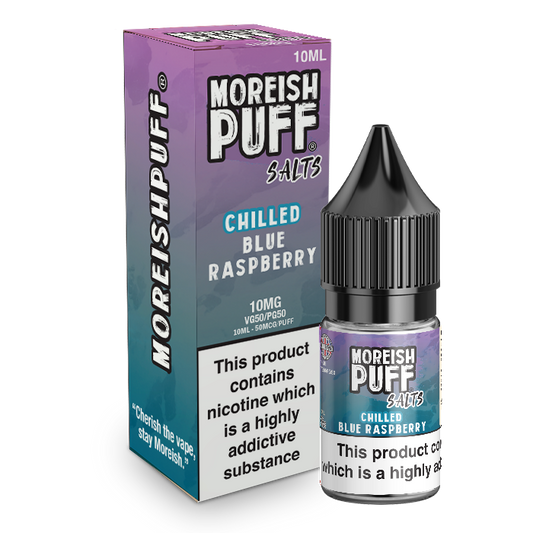 Moreish Puff Salts Blue Raspberry Chilled 10ml Nic Salt-10mg