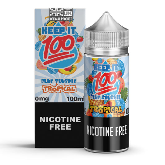 Keep It 100 Blue Slushy Tropical E-Liquid 100ml Shortfill