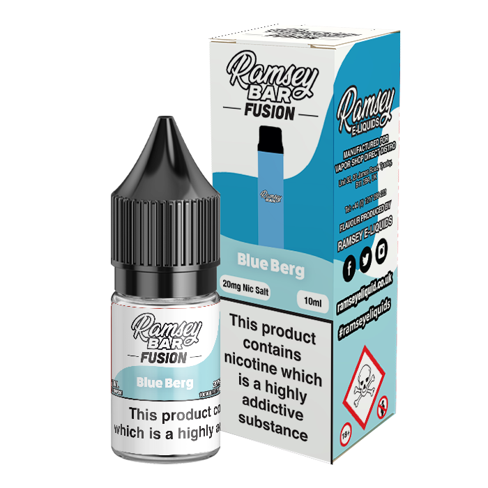 Ramsey Bar Fusion Blue Berg 10ml Nic Salt-10mg