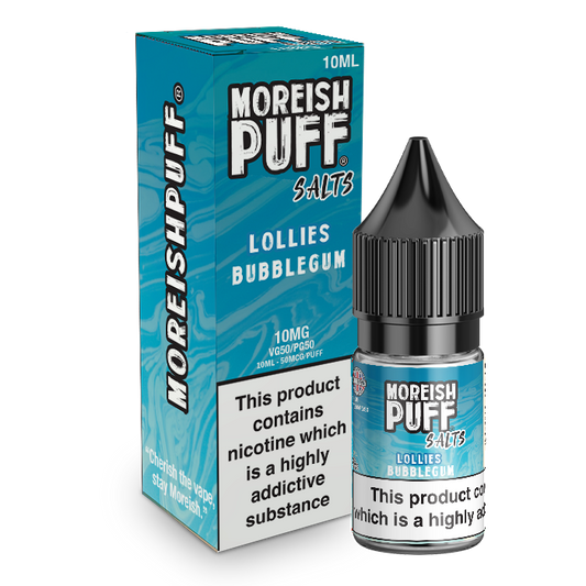 Moreish Puff Salts Bubblegum Lollies 10ml Nic Salt-10mg