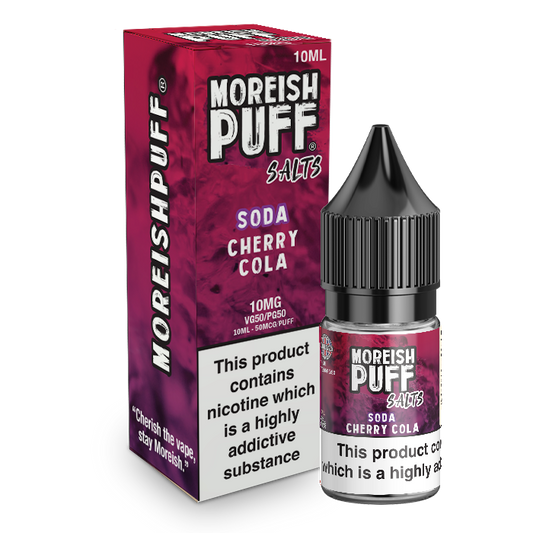 Moreish Puff Salts Cherry Cola Soda 10ml Nic Salt-10mg