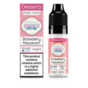 Dinner Lady Desserts 50/50: Strawberry Macaroon 10ml E-Liquid-3mg