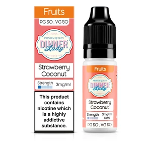 Dinner Lady Fruits 50/50: Strawberry Coconut 10ml E-Liquid-3mg