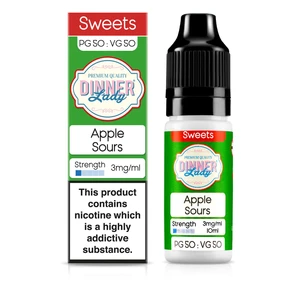 Dinner Lady Sweets 50/50: Apple Sours 10ml E-Liquid-3mg