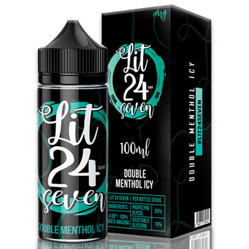 Lit 24 Seven Double Menthol Icy 0mg 100ml Shortfill E-Liquid (EXP)