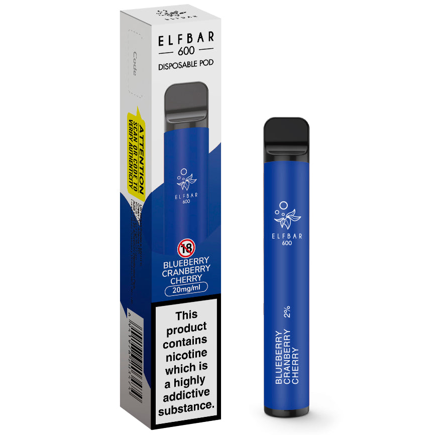 Elf Bar 600 Blueberry Cranberry Cherry Disposable Vape