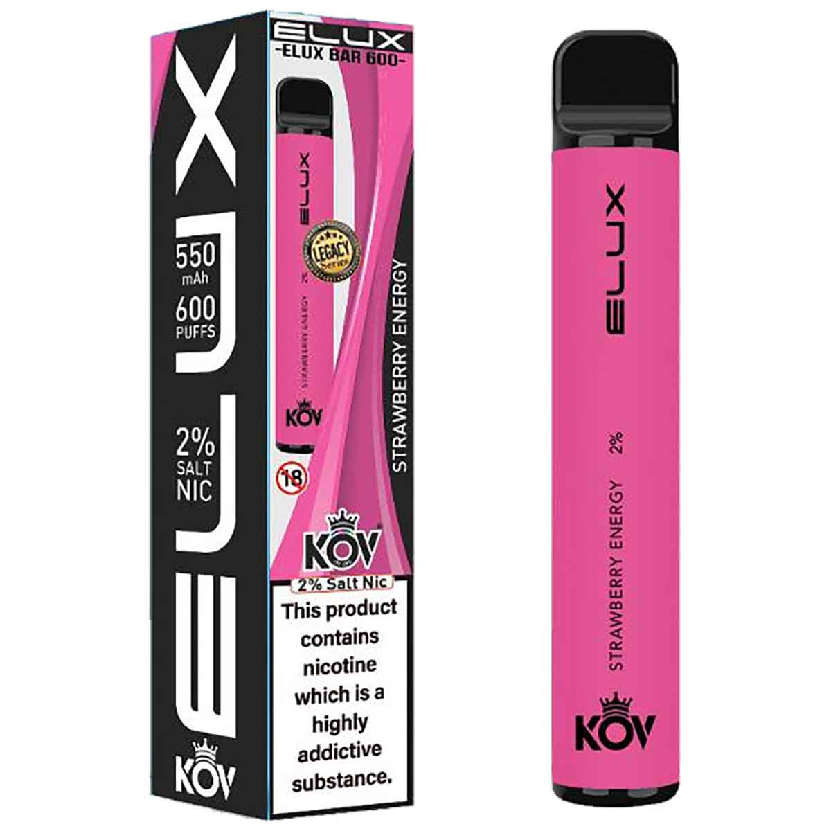 Elux Bar 600 Legacy Series Disposable Vape Device - Strawberry Energy