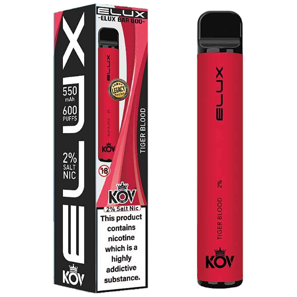 Elux Bar 600 Legacy Series Disposable Vape Device - Tiger Blood