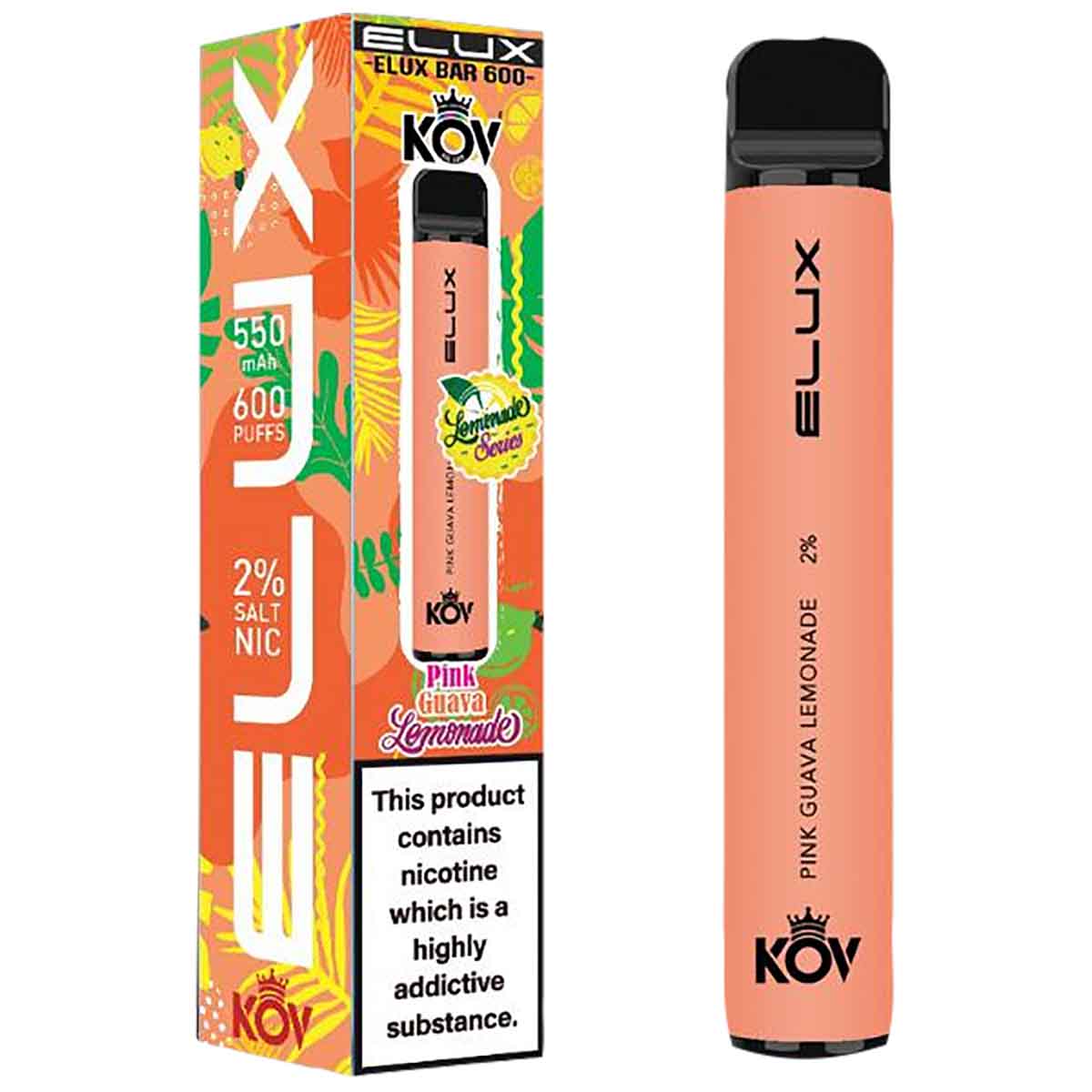 Elux Bar 600 Lemonade Range Disposable Vape Device - Pink Guava Lemonade