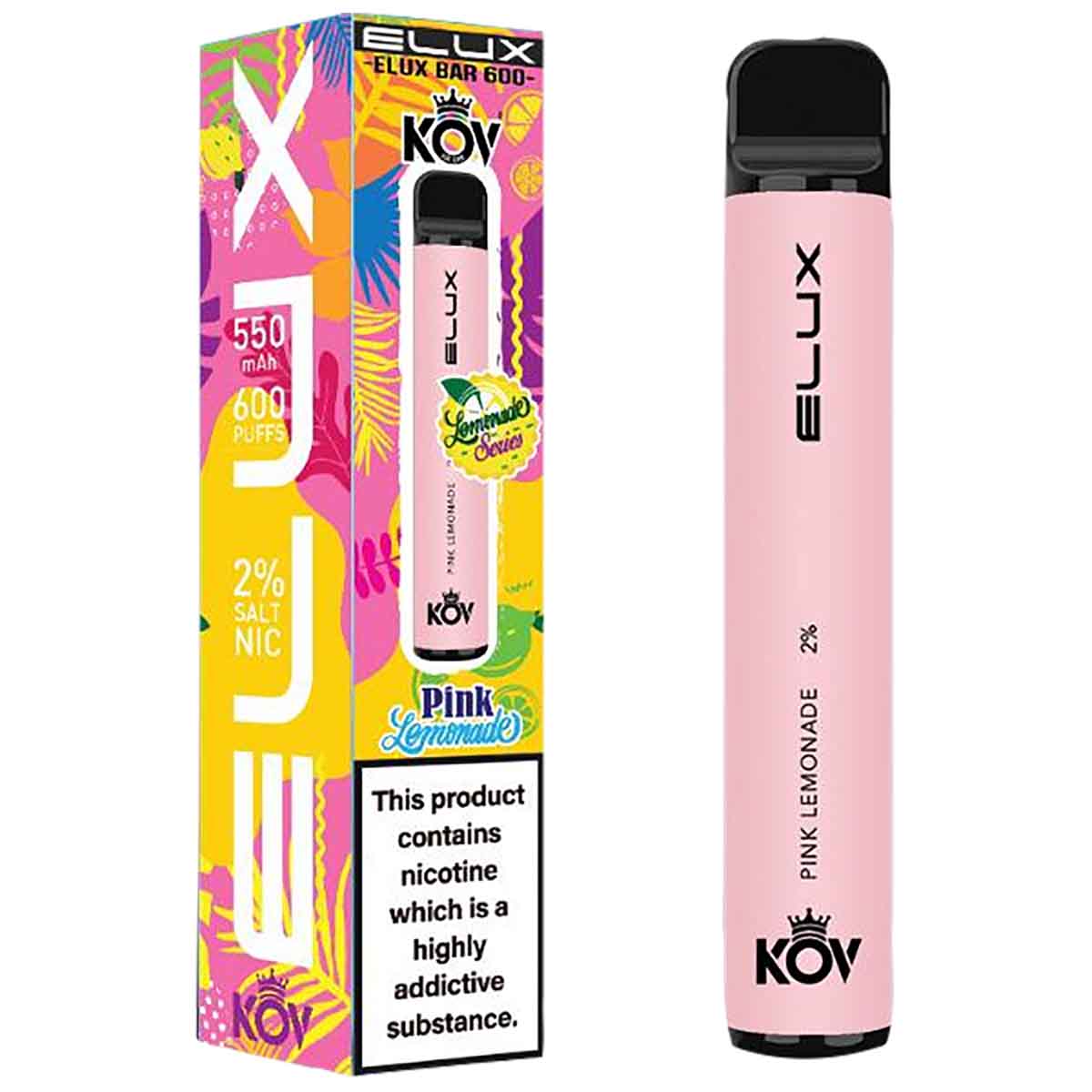 Elux Bar 600 Lemonade Range Disposable Vape Device - Pink Lemonade