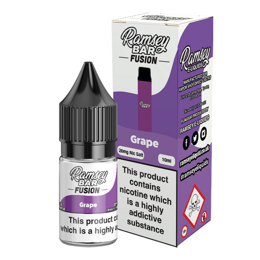 Ramsey Bar Fusion Grape 10ml Nic Salt-10mg