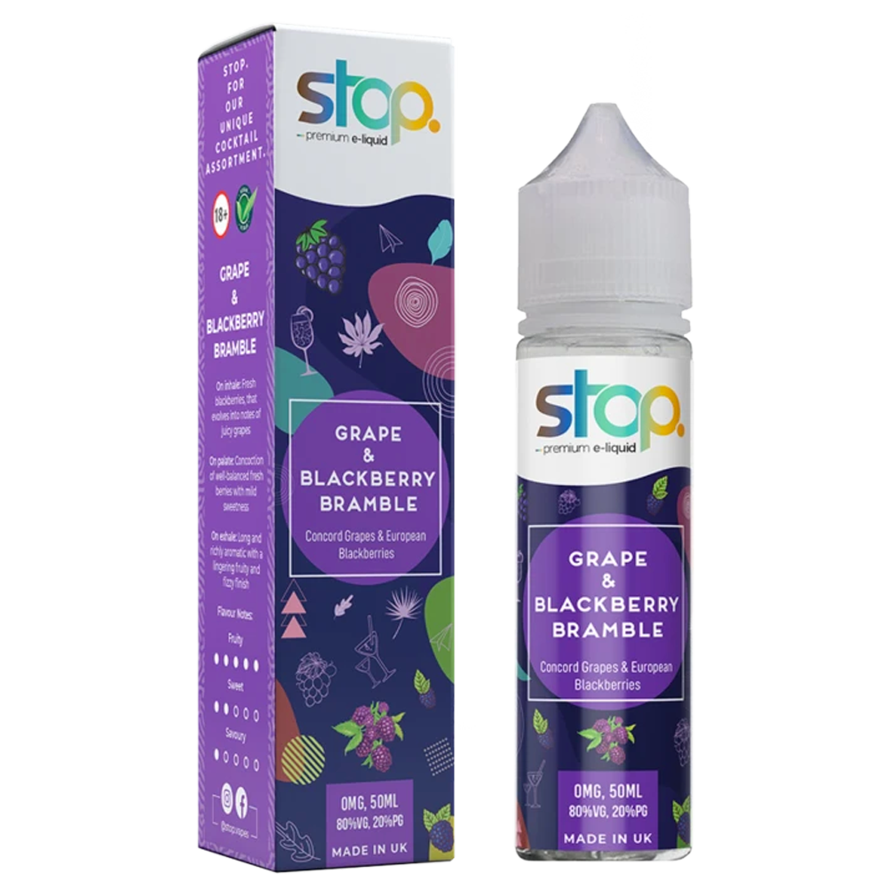 Stop Grape & Blackberry Bramble 0mg 50ml Shortfill E-Liquid