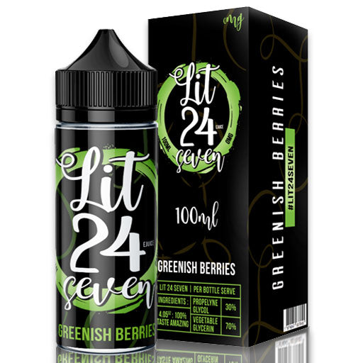 Lit 24 Seven Greenish Berries 0mg 100ml Shortfill E-Liquid (EXP)