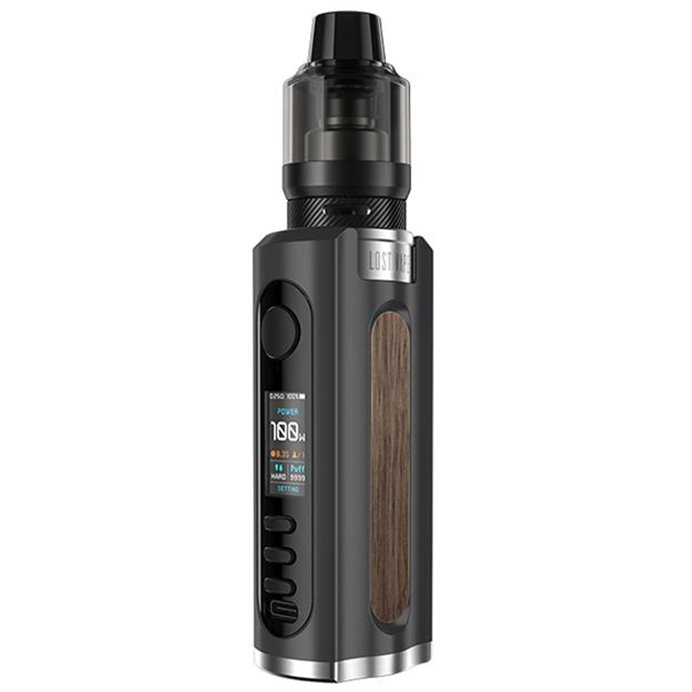 Lost Vape Grus 100W Vape Kit-Black/Walnut Wood