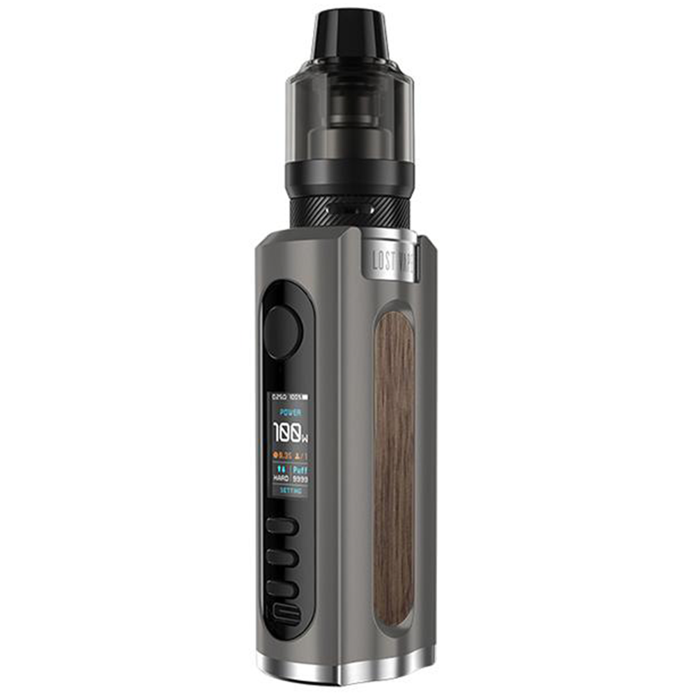 Lost Vape Grus 100W Vape Kit-Gunmetal/Walnut Wood