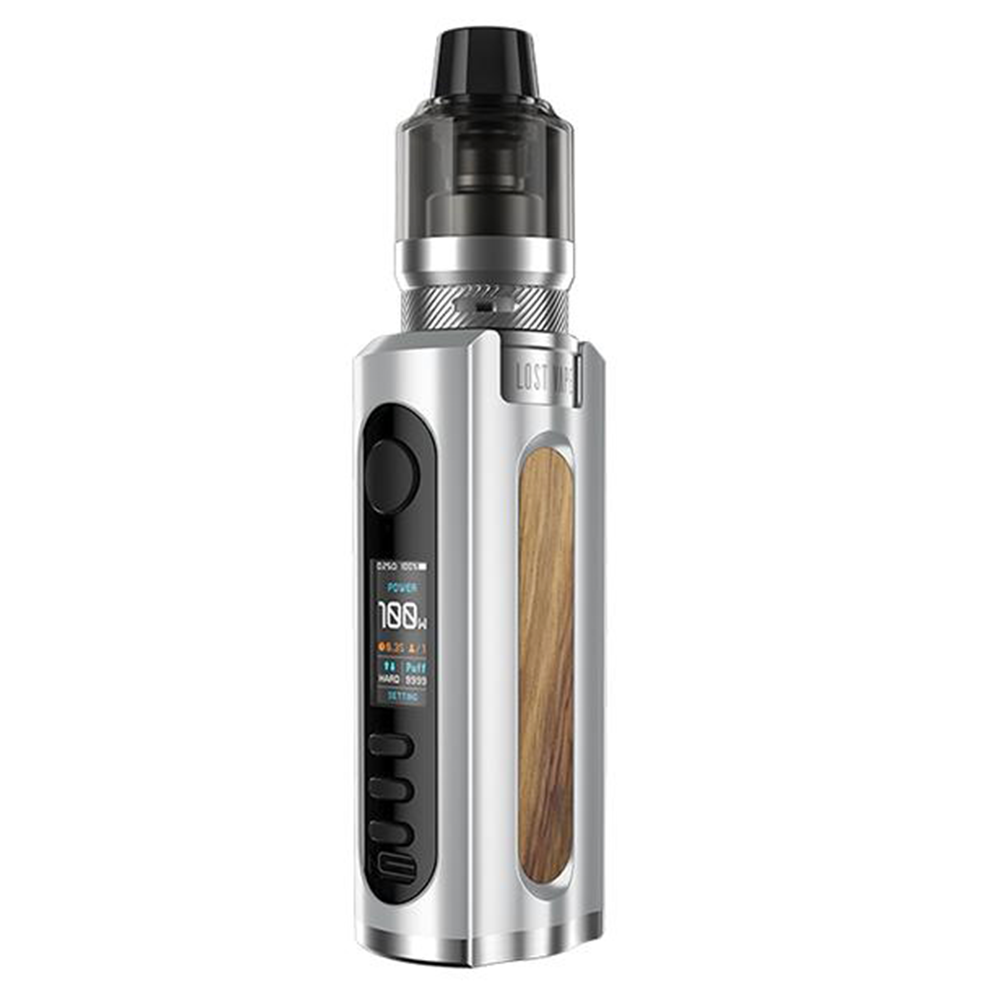 Lost Vape Grus 100W Vape Kit-SS/Zebra Wood