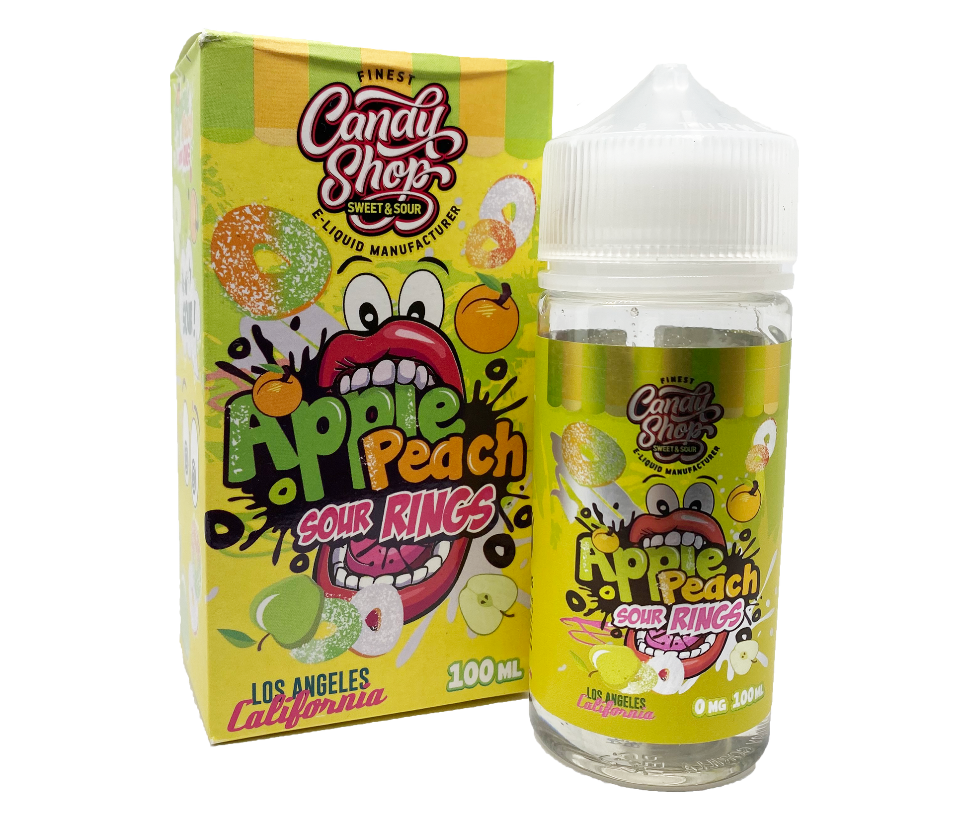 Finest E-liquids Apple Peach Sour Rings 0mg 100ml Shortfill