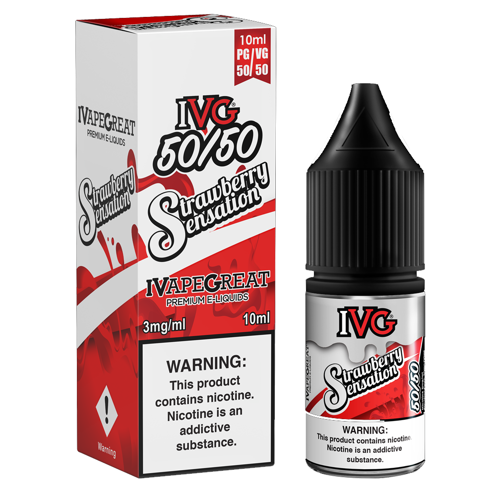 Strawberry Sensation By IVG 50:50 TPD Complaint E-Liquid - 10ml