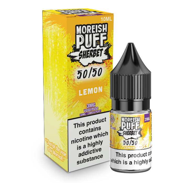 Moreish Puff Sherbet 50/50: Lemon Sherbet 10ml E-Liquid-3mg